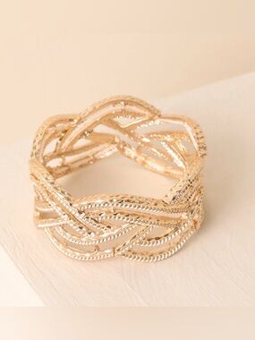 Criss Cross Gold Textured Braided Bracelet NWT
